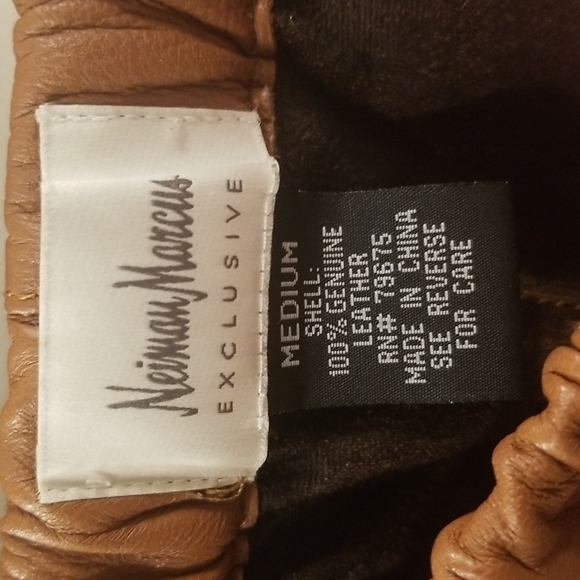 💕NEIMAN MARCUS EXCLUSIVE💕 100% Leather Leggings Mid-Rise ~ Brown Small - Picture 6 of 6